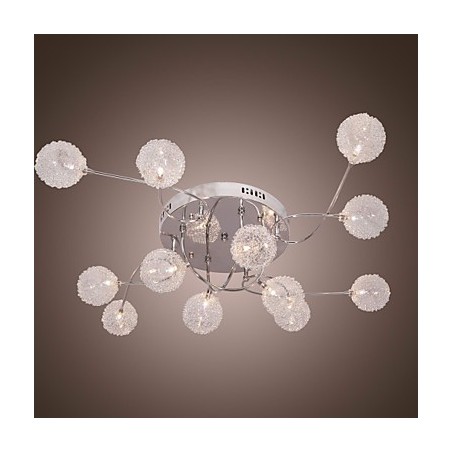 G4 12 light Iron Flush Mount Light with Aluminum Shades