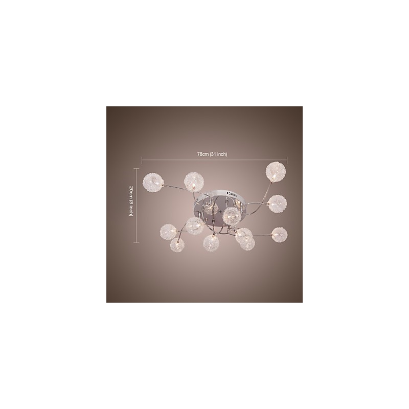 G4 12 light Iron Flush Mount Light with Aluminum Shades