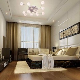 G4 12 light Iron Flush Mount Light with Aluminum Shades