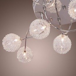 G4 12 light Iron Flush Mount Light with Aluminum Shades