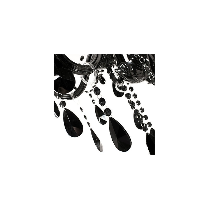 Chandelier Black Crystal Modern 6 Lights