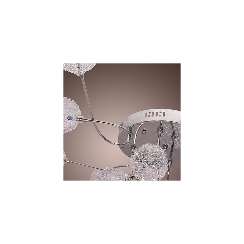 G4 12 light Iron Flush Mount Light with Aluminum Shades