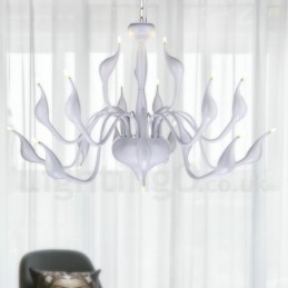18 Lights Stainless Post Modern Swan Chandelier Light G4 White Finished