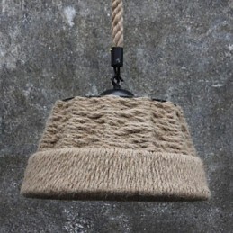 Retro handmake hemp rope countyard chandelier lamp in the industrial countryside style