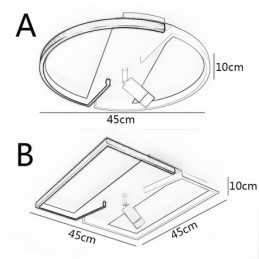 Ceiling Lamp Black & White Acrylic Lighting Spotlight