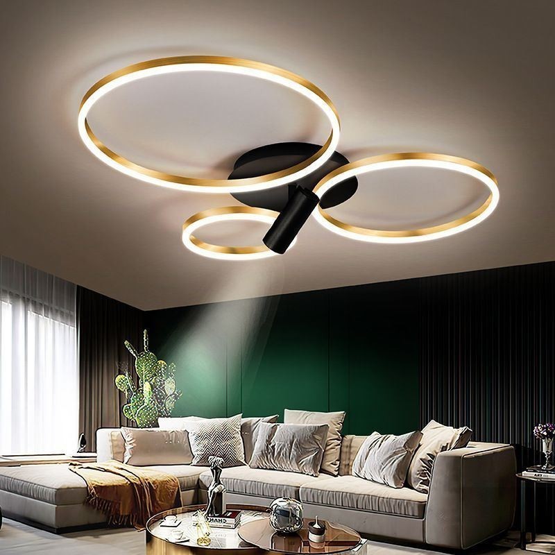 Ceiling Lamp Brushed Gold Halo Ring Lighting Spotlight