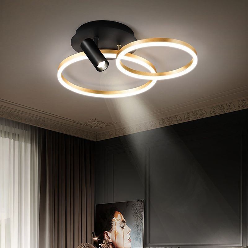 Ceiling Lamp Brushed Gold Halo Ring Lighting Spotlight