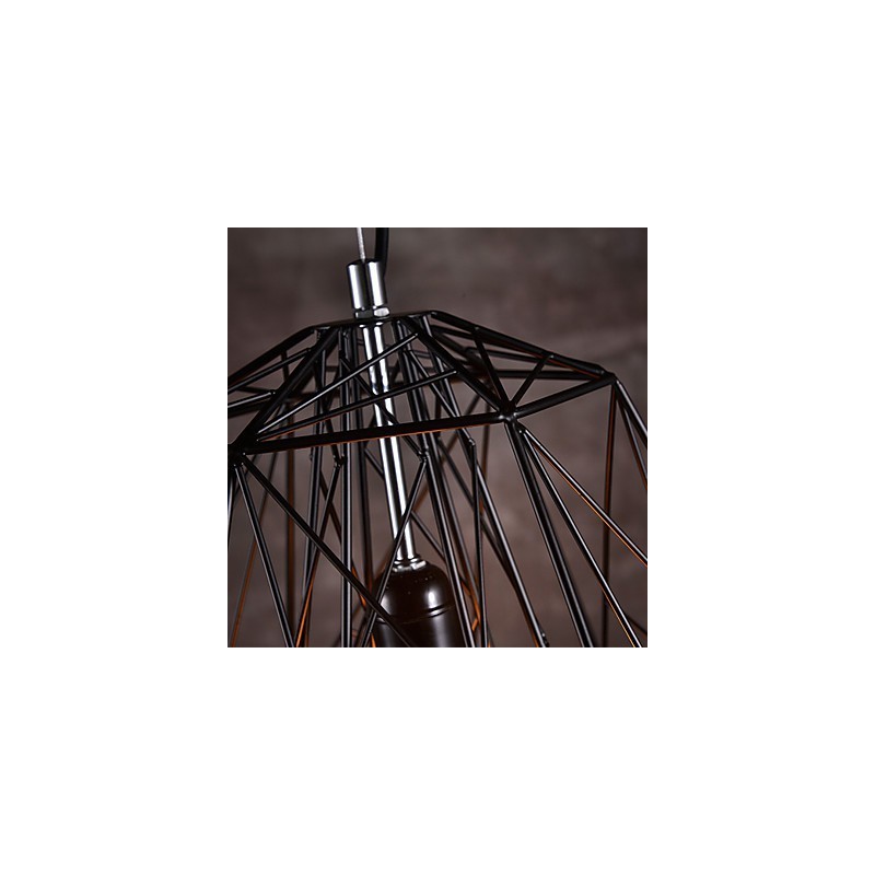 Pendant in Black Plait Lampshade