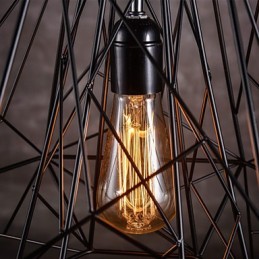 Pendant in Black Plait Lampshade