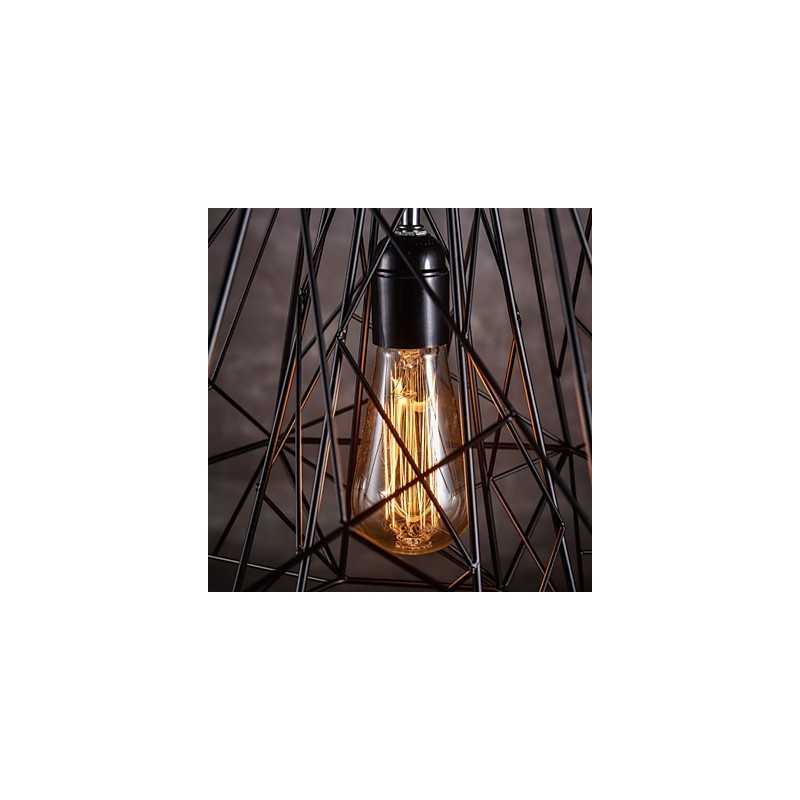 Pendant in Black Plait Lampshade