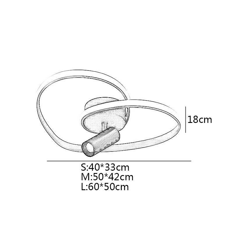 Flush Mount Brushed Gold Heart Shape Lighting Spotlight