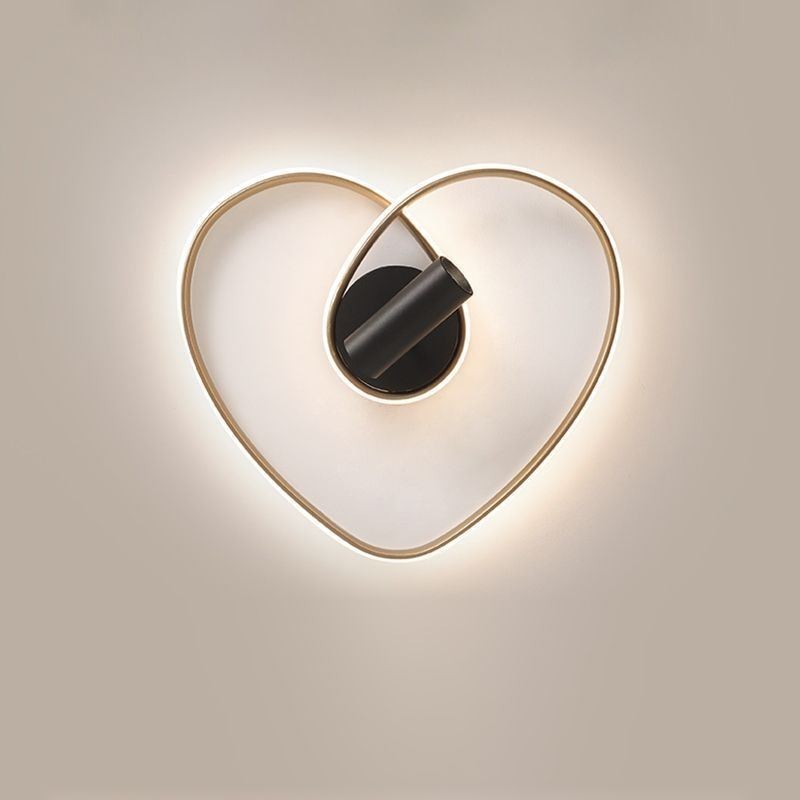 Flush Mount Brushed Gold Heart Shape Lighting Spotlight