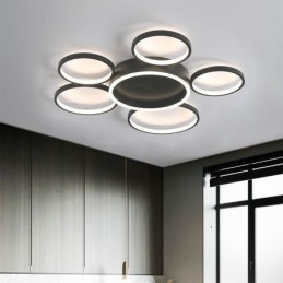 6 Ring Acrylic Flush Mount Modern Ceiling Light