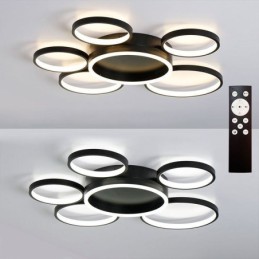 6 Ring Acrylic Flush Mount Modern Ceiling Light