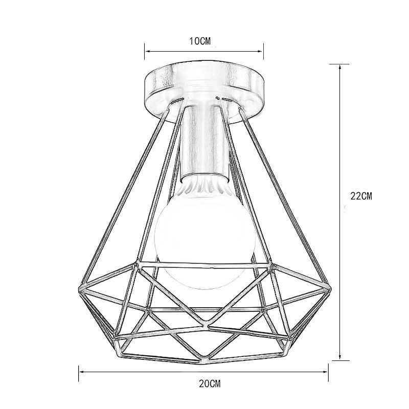 Diamond Shaped Flush Mount Ceiling Light