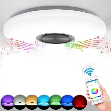 Flush Mount Decorative Lamp Remote APP Control Bluetooth Music Speaker Lamp