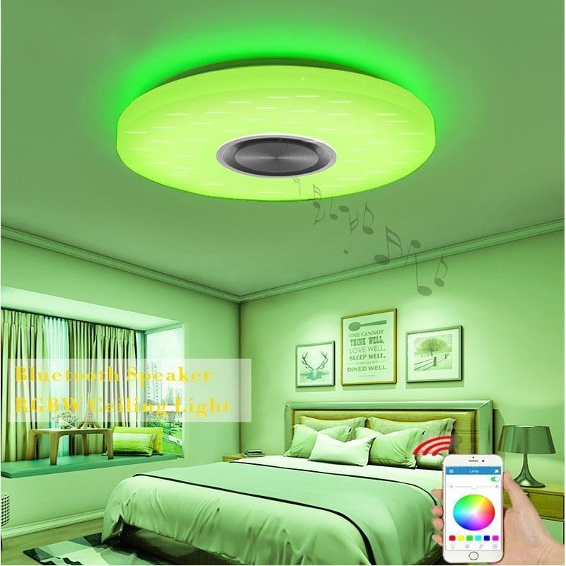 Flush Mount Decorative Lamp Remote APP Control Bluetooth Music Speaker Lamp