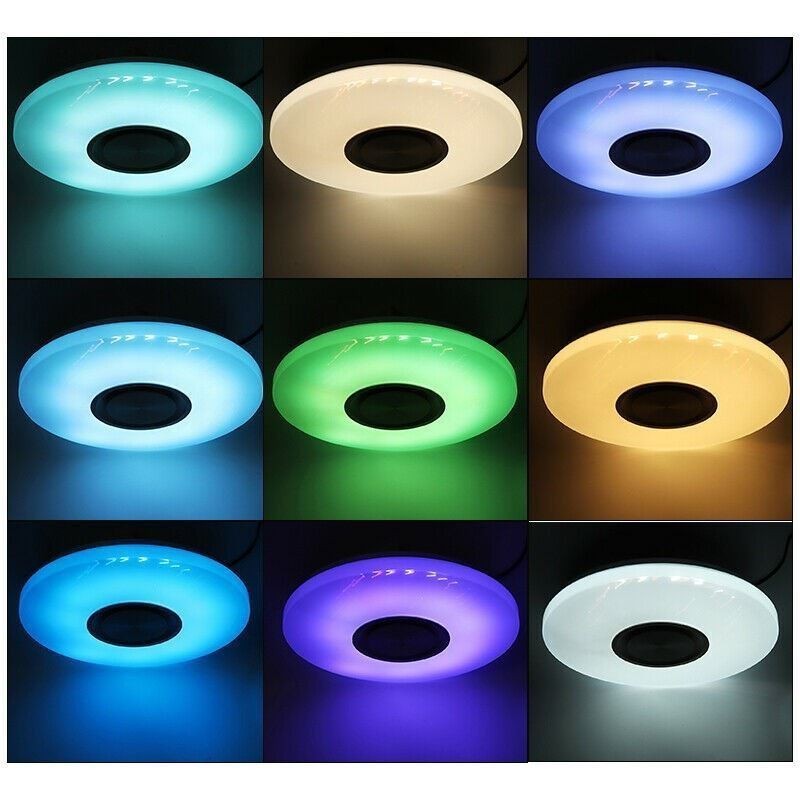 Flush Mount Decorative Lamp Remote APP Control Bluetooth Music Speaker Lamp