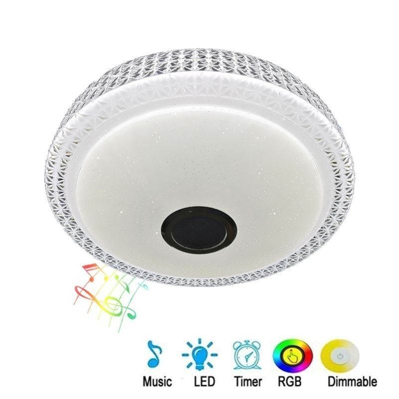 Ceiling Light Decorative Lamp Remote APP Control Bluetooth Music Speaker Flush Mount
