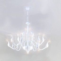 18 Lights Stainless Post Modern Swan Chandelier Light G4 White Finished