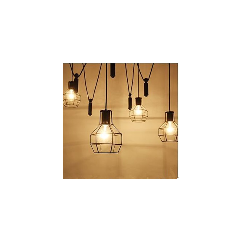 Dining Sitting Chandelier American Country Lamps And Lanterns Lift Tiny Cages Droplight