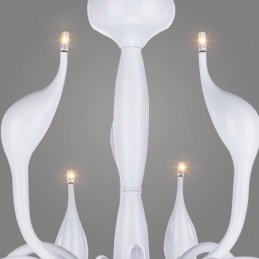 18 Lights Stainless Post Modern Swan Chandelier Light G4 White Finished