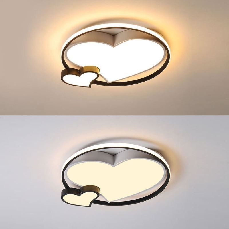 Double Hearts Flush Mount Ceiling Lamp Decorative Lighting