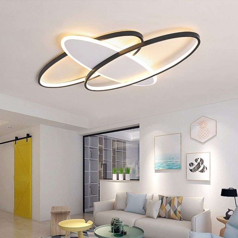 Modern Acrylic Flush Mount Oval Ceiling Light