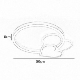 Modern Acrylic Flush Mount Gold Double Heart Ceiling Light