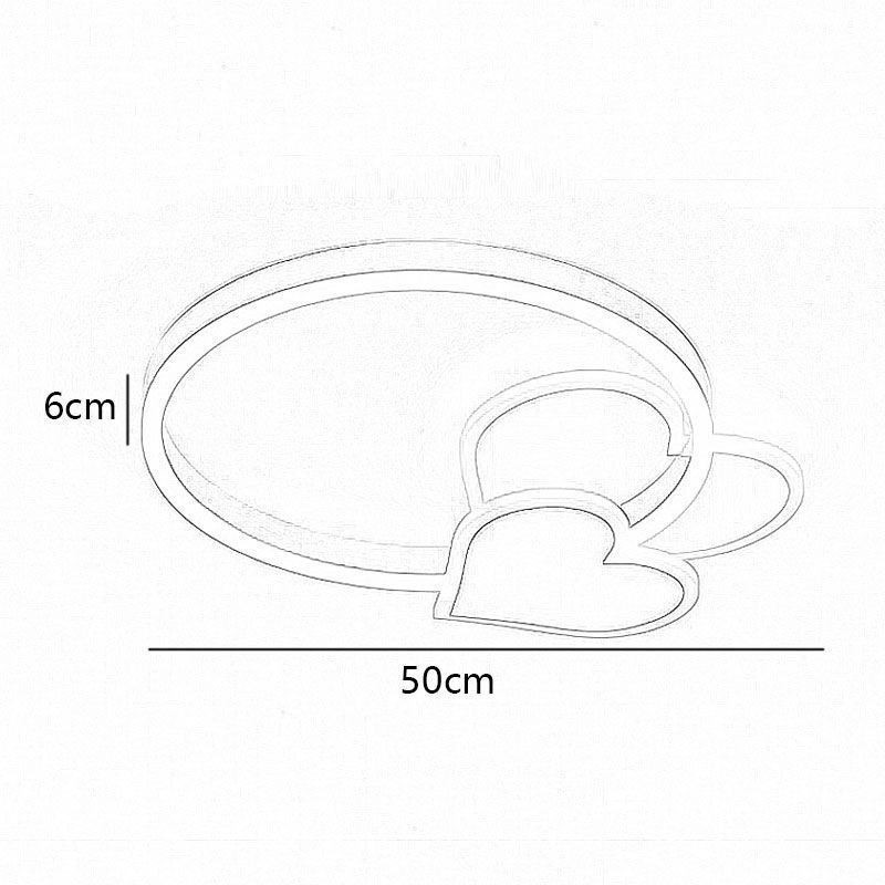 Modern Acrylic Flush Mount Gold Double Heart Ceiling Light