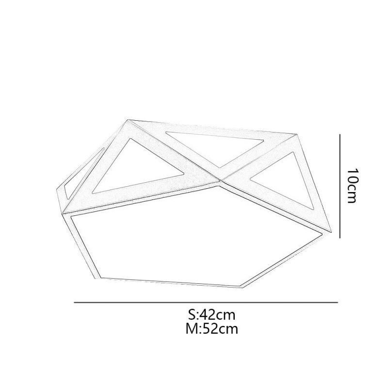 Gold Geometric Flush Mount Acrylic Ceiling Light