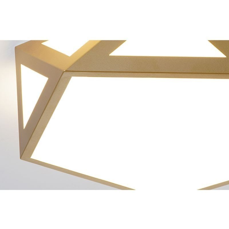 Gold Geometric Flush Mount Acrylic Ceiling Light
