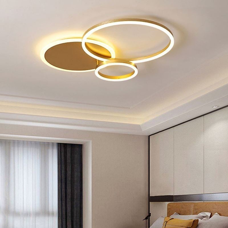 Modern Flush Mount Round Gold Ceiling Light