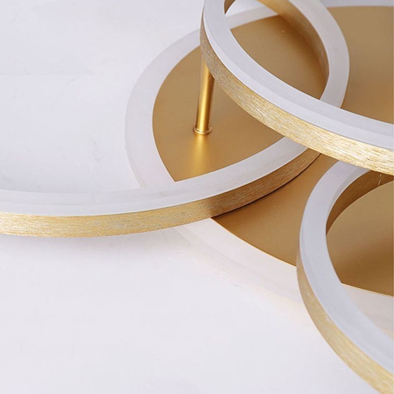 Modern Flush Mount Round Gold Ceiling Light