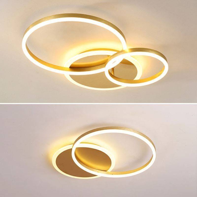 Modern Flush Mount Round Gold Ceiling Light
