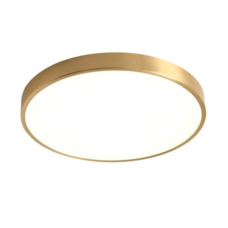 Round Flush Mount Modern Golden Acrylic Ceiling Light
