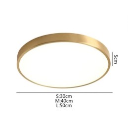 Round Flush Mount Modern Golden Acrylic Ceiling Light