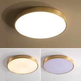 Round Flush Mount Modern Golden Acrylic Ceiling Light