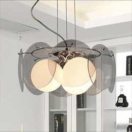 deals Milan Simple Fashion Style Chandelier Light Smoke Gray Glass Chandelier