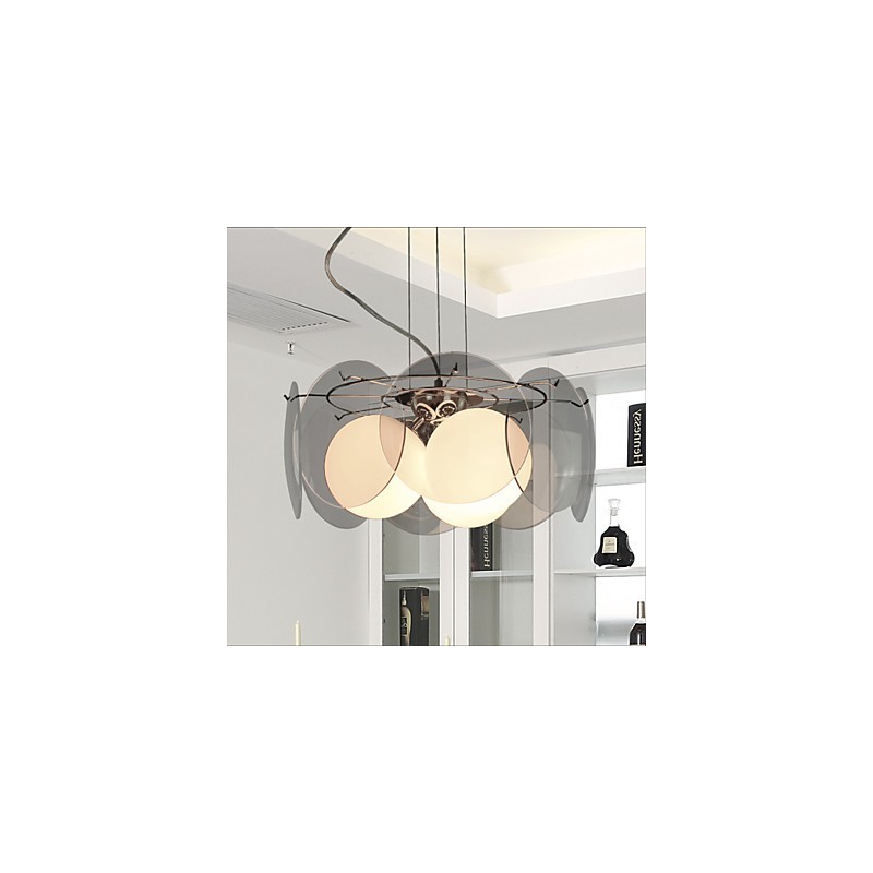 deals Milan Simple Fashion Style Chandelier Light Smoke Gray Glass Chandelier