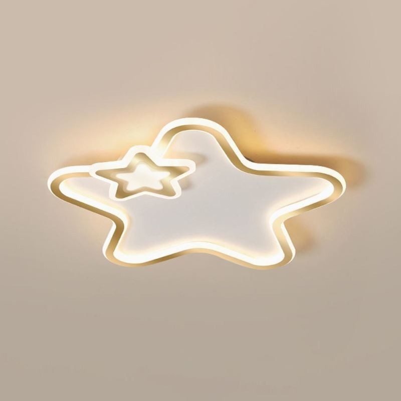 Creative Star Flush Mount Golden Star Ceiling Light
