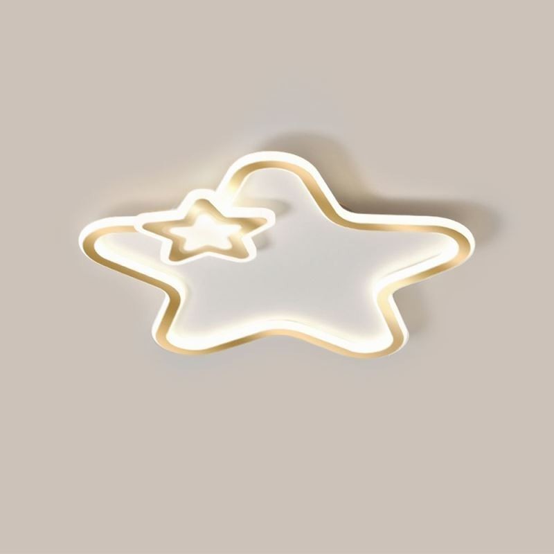 Creative Star Flush Mount Golden Star Ceiling Light