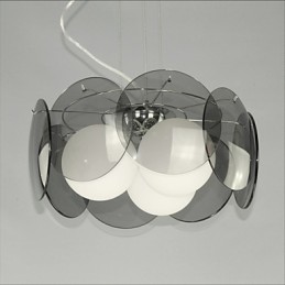 deals Milan Simple Fashion Style Chandelier Light Smoke Gray Glass Chandelier