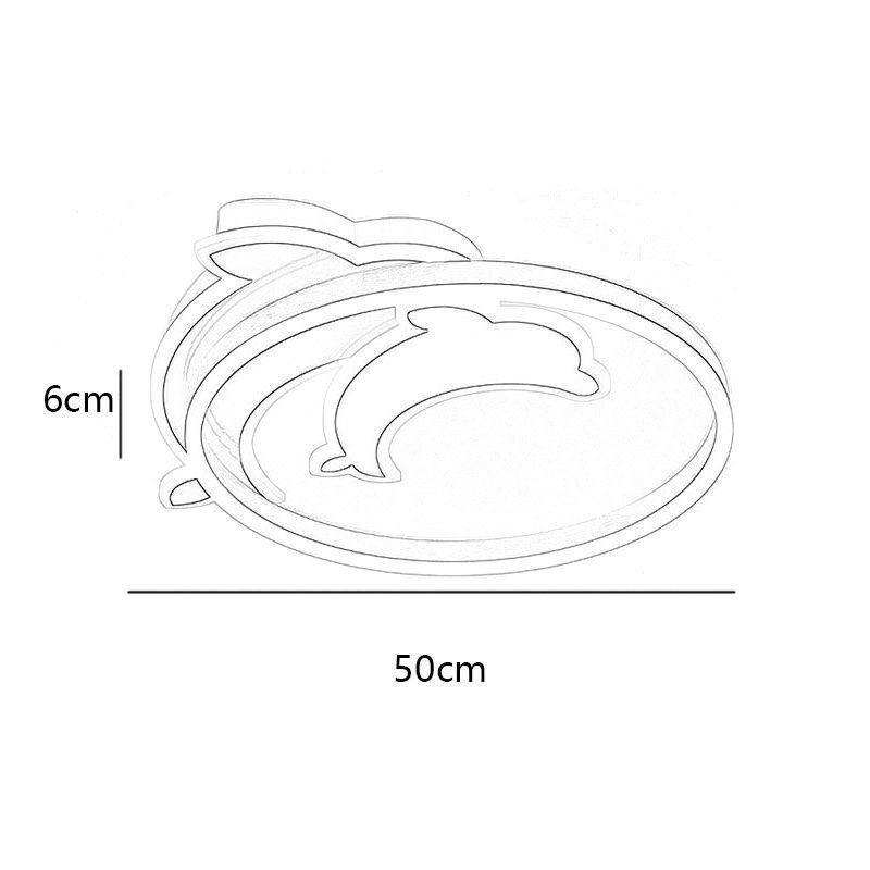 Gold Dolphin Flush Mount Ceiling Light