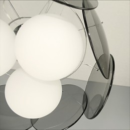 deals Milan Simple Fashion Style Chandelier Light Smoke Gray Glass Chandelier