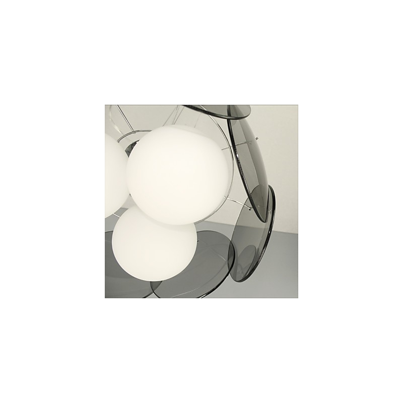 deals Milan Simple Fashion Style Chandelier Light Smoke Gray Glass Chandelier