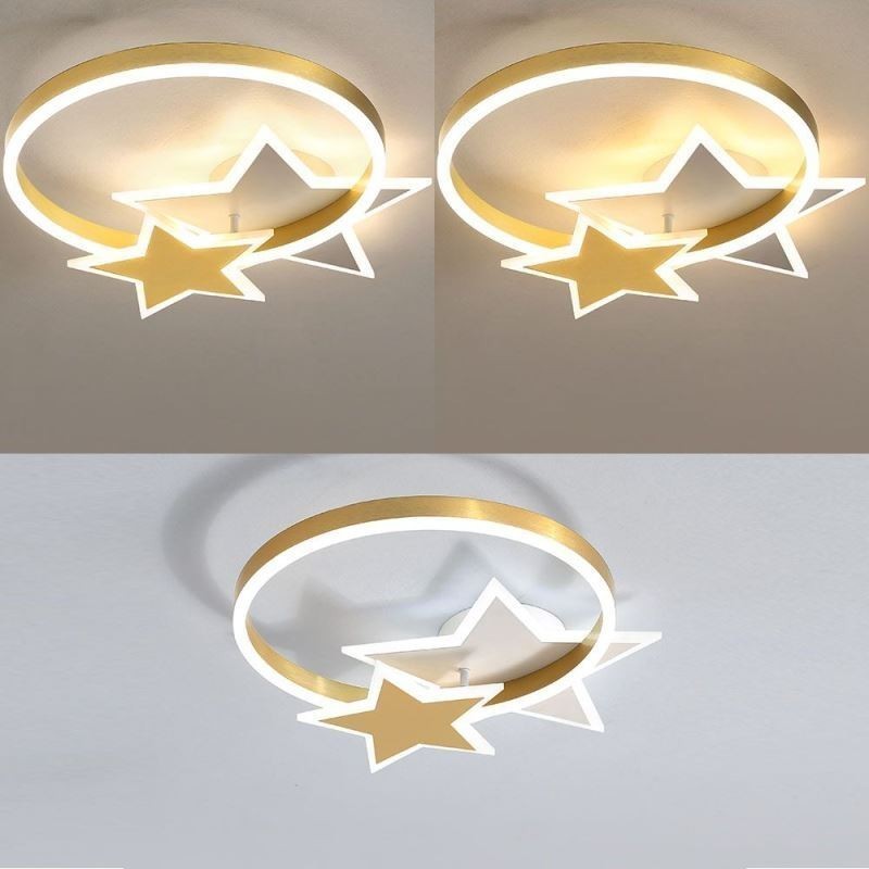 Star Flush Mount Ceiling Light Acrylic Double Stars Light Fixture