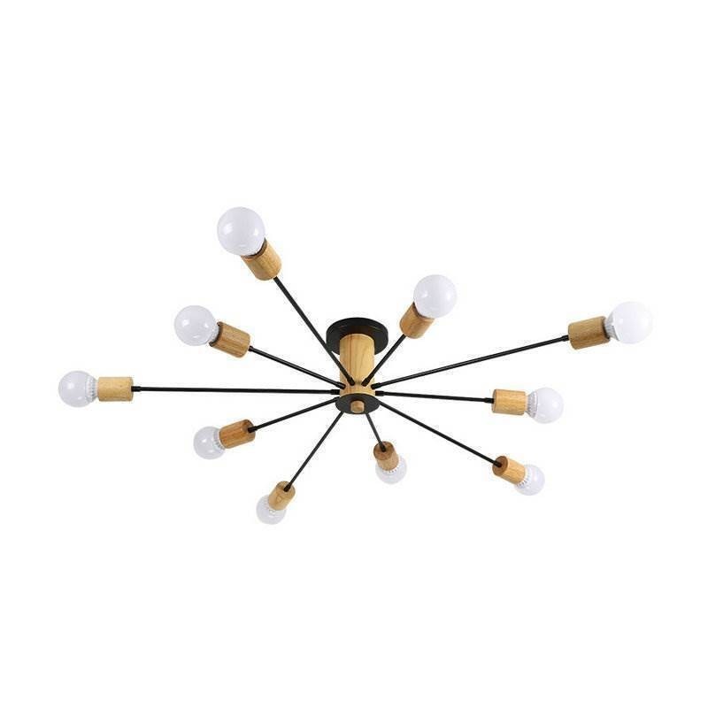 Modern Magic Beans Flush Mount Wood Branch Chandelier