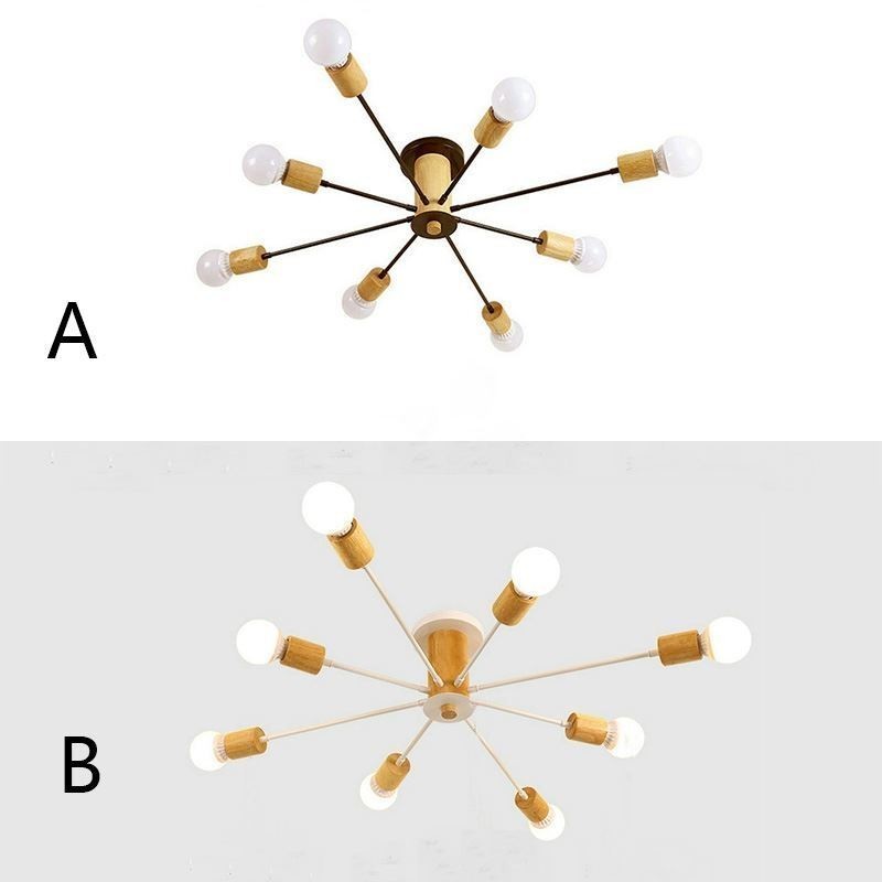 Modern Magic Beans Flush Mount Wood Branch Chandelier