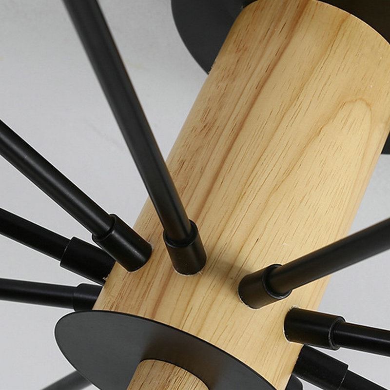 Modern Magic Beans Flush Mount Wood Branch Chandelier